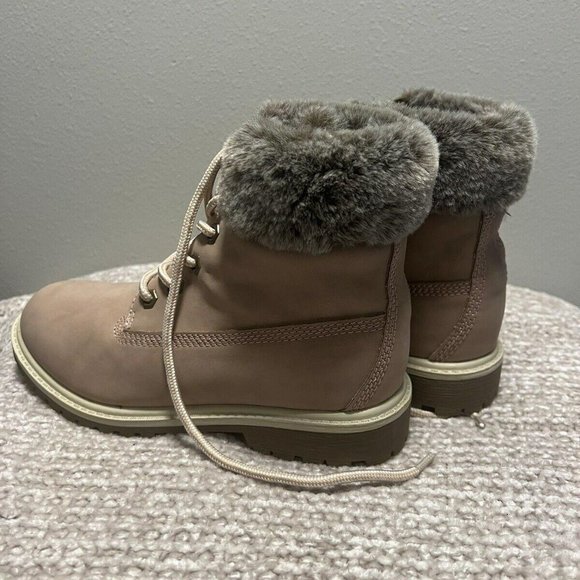 PORTLAND by Portland Boot Company Women's Faux Fur Trim Lace Up Boot - Size 7 - Picture 3 of 4